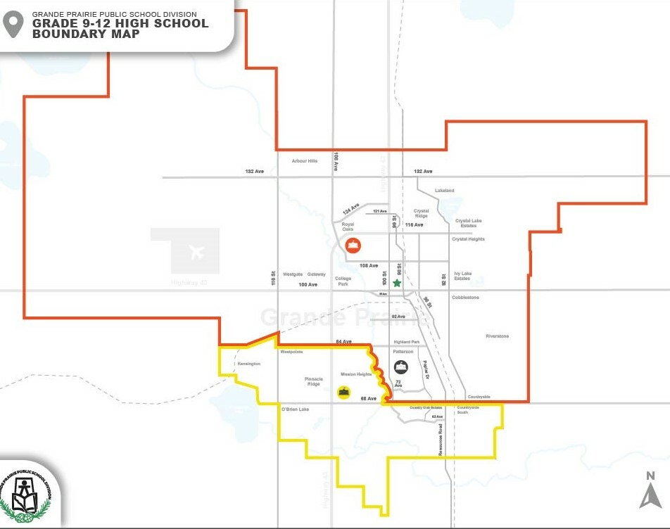 high school boundary map